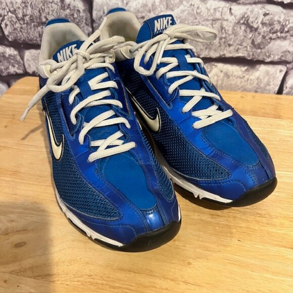 Nike Blue & White Lace Up Fabric Sneakers Size 11.5 - Picture 4 of 8